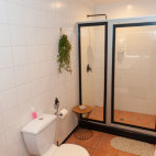 Bathroom at The Safari Club in Johannesburg, South Africa.