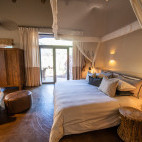 Bedroom at Tarkuni Lodge in Tsawlu Private Game Reserve, South Africa.