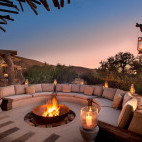 Outdoor seating at Tarkuni Lodge in Tsawlu Private Game Reserve, South Africa.