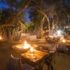 Campfire at Thakadu River Camp in South Africa