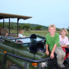 Family on safari in South Africa.