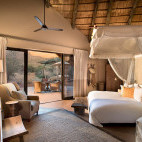 Bedroom at Tarkuni Lodge in Tsawlu Private Game Reserve, South Africa.