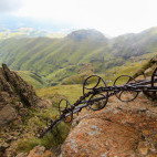 Valley from Drakensberg mountains in Royal Natal National Park, South Africa