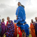 Maasai warriors in Ngorongoro Conservation Area in Tanzania.