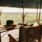 View of the landscape from Kirurumu Serengeti North Camp in Tanzania
