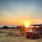 Sunset at Ntemwa-Busanga bush camp in Kafue National Park, Zambia
