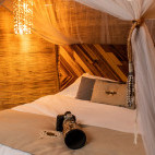 Bedroom at Mwamba Bush Camp in South Luangwa National Park, Zambia