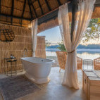 Bath at Mchenja Camp in South Luangwa National Park, Zambia.