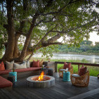 Outdoor seating at Kapamba Bushcamp in South Luangwa National Park, Zambia