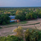 Aerial of Mfuwe Lodge in South Luangwa National Park, Zambia
