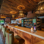Bar at Mfuwe Lodge in South Luangwa National Park, Zambia.
