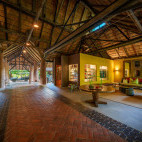 Reception at Mfuwe Lodge in South Luangwa National Park, Zambia.