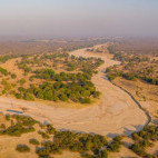 Aerial of Nsolo Camp in South Luangwa National Park, Zambia