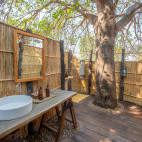 Bathroom at Nsolo Camp in South Luangwa National Park, Zambia