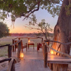 Seating area at Nsolo Camp in South Luangwa National Park, Zambia