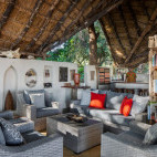 Seating area at Tafika Camp in South Luangwa National Park, Zambia.
