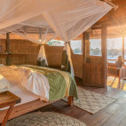 Bedroom at Nsolo Camp in South Luangwa National Park, Zambia