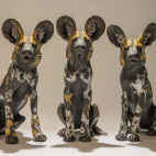 Wild dog sculpture by Nick Mackman
