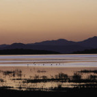 Sunset over Bumi Hills and Lake Kariba in Zimbabwe.