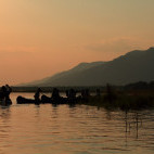 Canoe in Mana Pools National Park, Zimbabwe.