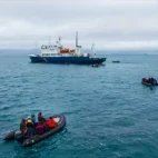 Guests on a Zodiac going back to Polar Athena.