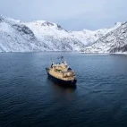 Aerial of the Virgo ship in Norway