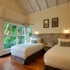 A twin bedroom at Nepenthes Villa, Borneo