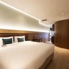 A king bedroom at the Luma Hotel, Borneo