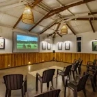 The film room at the wilderness lodge.