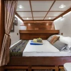 View of a double cabin on board Katharina, in Indonesia.