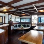 The saloon on board Katharina, in Indonesia