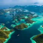 Aerial view of Raja Ampat, Indonesia