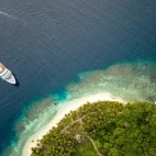 Aerial view of Biak Island, Indonesia.