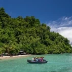 Boat in Cenderawasih Bay, Indonesia