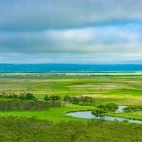 View of Kushiro-shitsugen National Park in summer, Hokkaido.