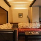 View of the western room living area at Yuyado Daiichi, Japan