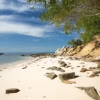 View of a beach in Kota Kinabalu, Borneo