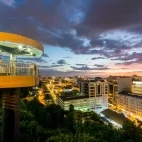 The Kota Kinabalu City skyline at night, Borneo