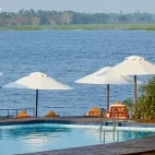 The pool area at EKHO Safari Tissa, Sri Lanka