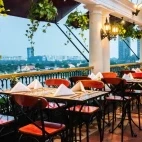 The sky bar at Hotel Majestic Saigon.