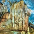 Paradise Cave with stalactites and stalagmites, in Vietnam