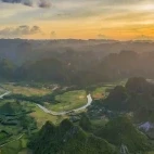 View of the river from Phong Nha Cave, in Phong Nha-Kẻ Bàng National Park, Vietnam