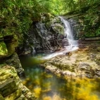 A waterfall in Bach Ma Mountain, Vietnam.