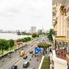 Balcony view outside Hotel Majestic Saigon, in Vietnam.