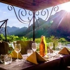 Outside dining at Victory Road Villas, Vietnam