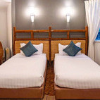 Twin bedroom at Hill Lodge in Kinabalu National Park, Borneo.