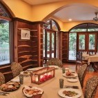 Dining room at Jaagir Lodge in Dudhwa National Park