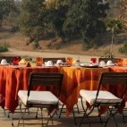 Dining at Flame of the Forest in Kanha National Park, India