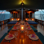 Dining on board Tiger Blue in Indonesia
