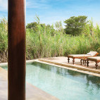 Plunge pool at Jetwing Vil Uyana in Sigiriya, Sri Lanka.